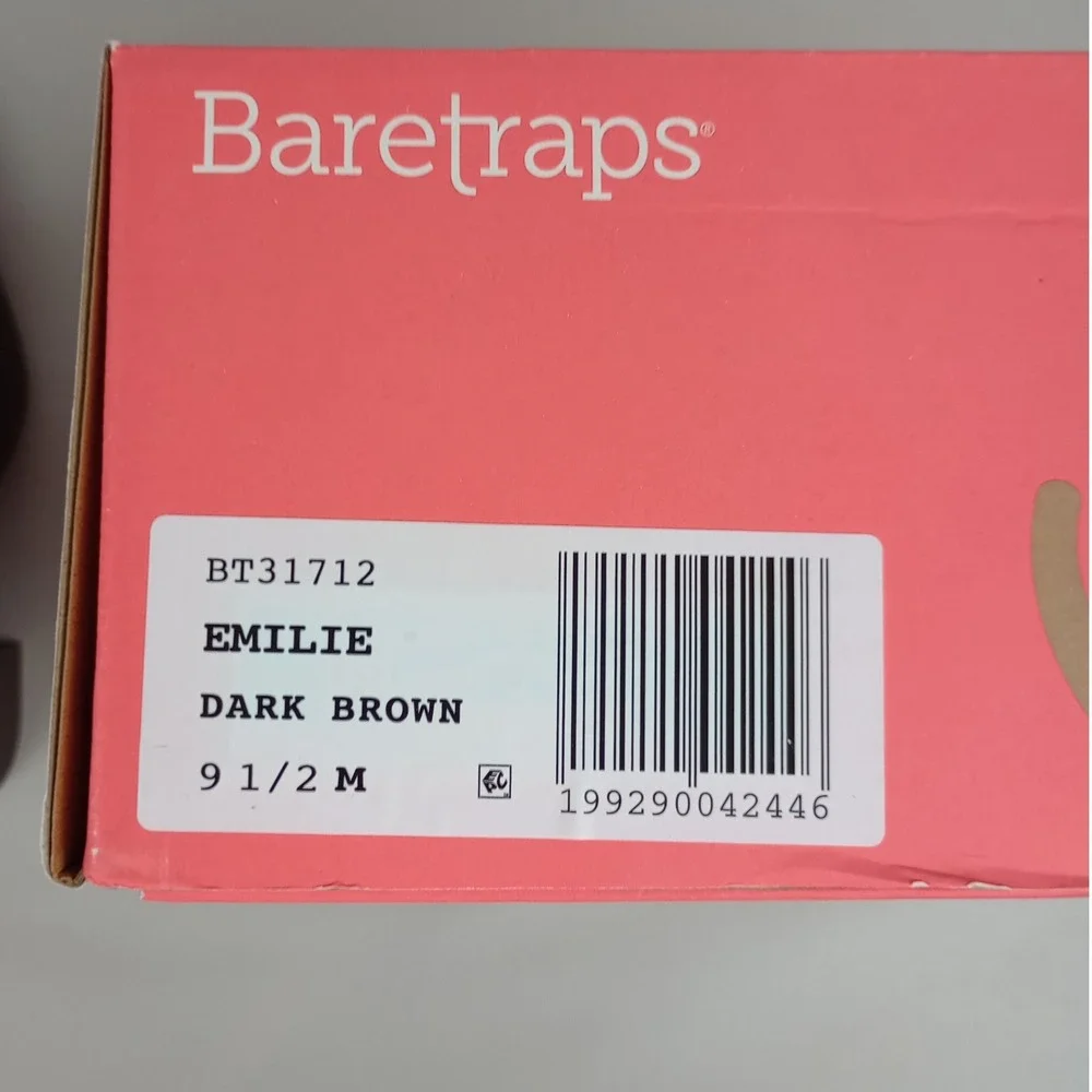 Baretraps Womens 9.5 Brown Faux Leather Block Heel Square Toe Emilie Ankle Boots